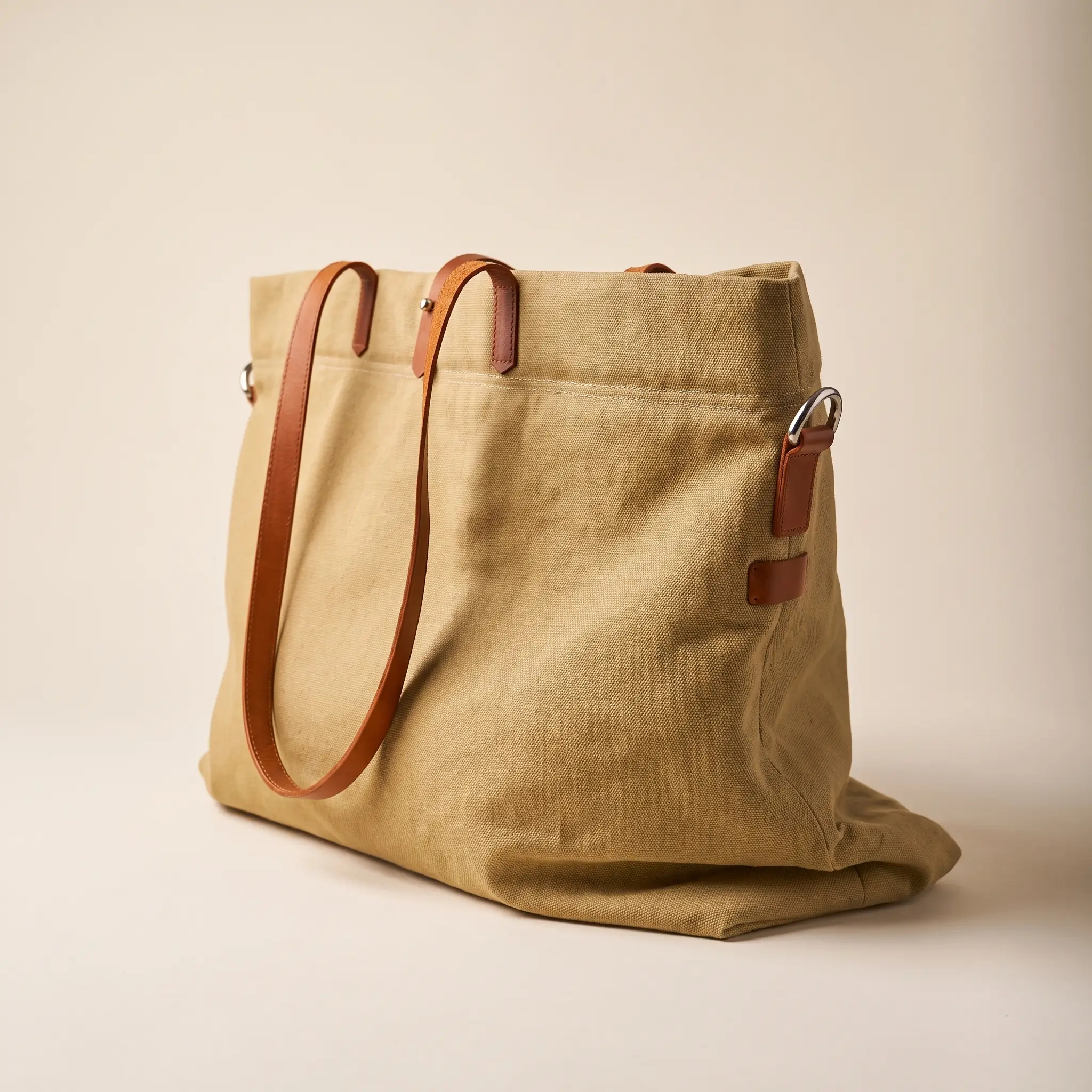 Upcycled Canvas & Leather Tote